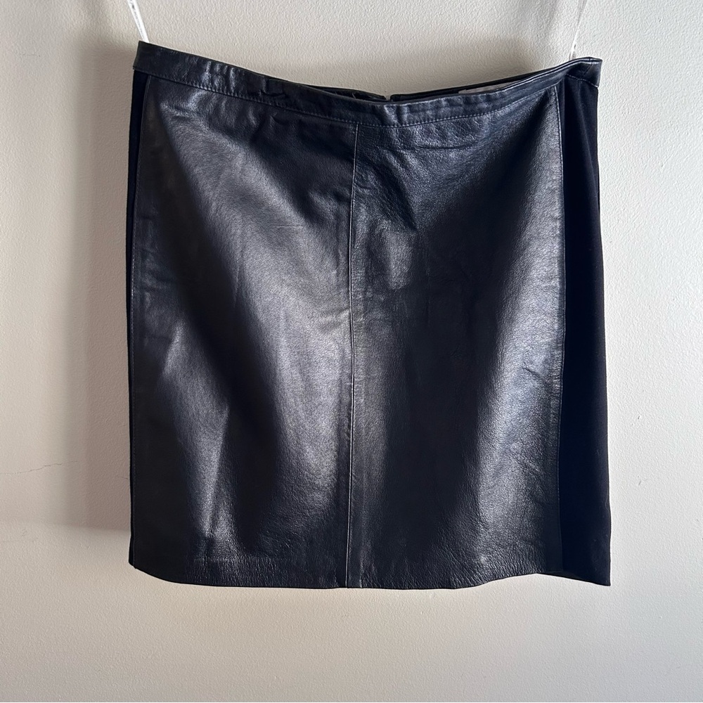 Boston Proper ~ Black Leather Side Panel Mini Skirt in size 2
